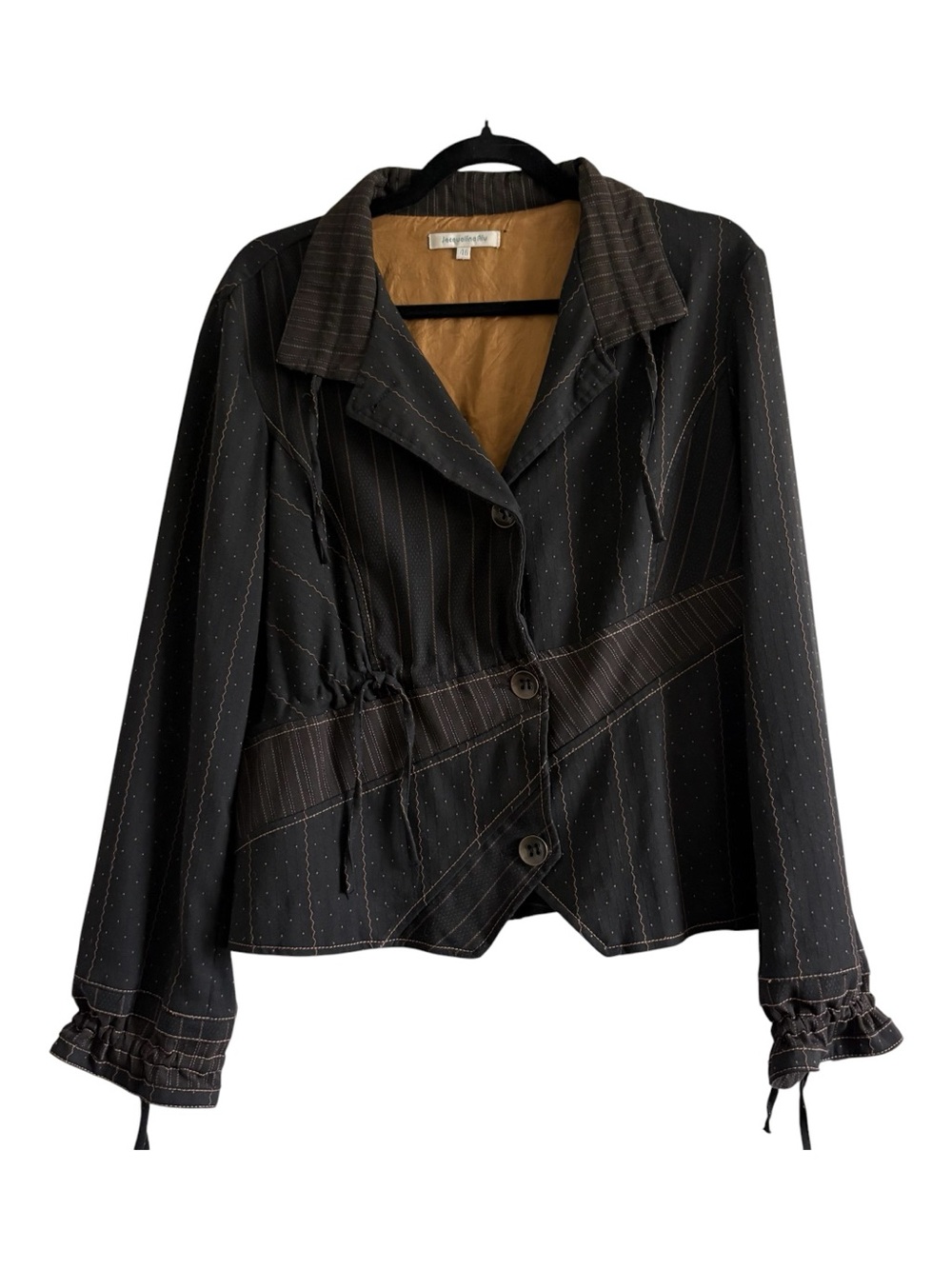 Jacqueline Riu Y2K Asymmetric Pinstripe Whimsigoth Blazer 46